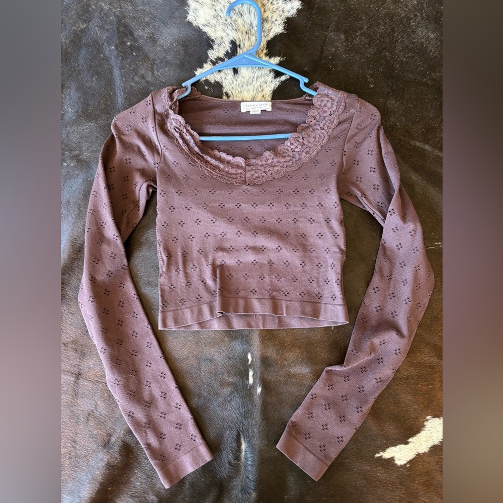 Altar'd State Long Sleeve Top with Floral Detail